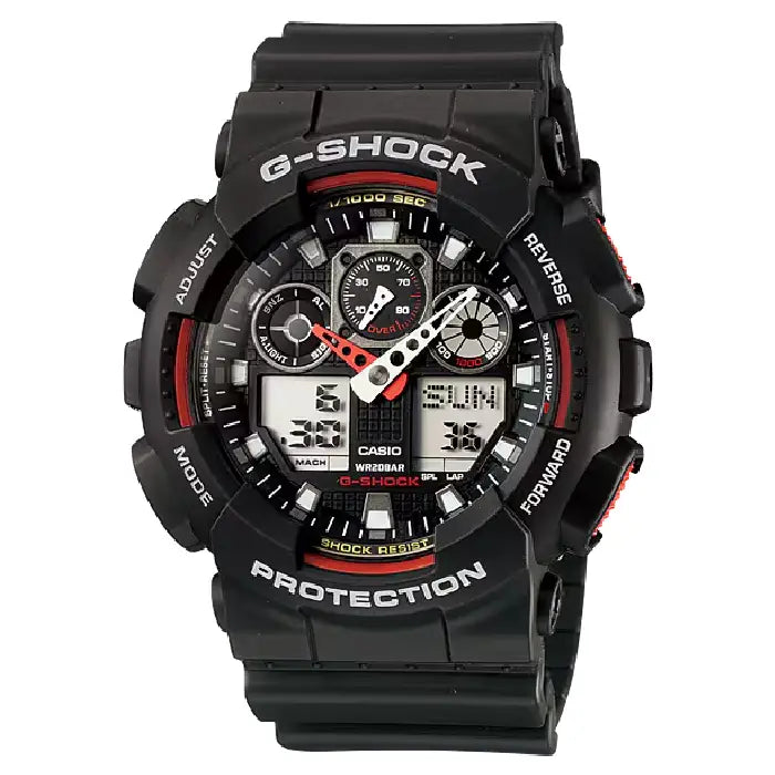 Casio G Shock GA-100-1A4DR Analog-Digital "X-Large" Black Dial 51.2mm Resin Strap Men's Watch