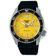 Seiko 5 Sports SBSA307 SRPL87 yellow dial men's watch close-up