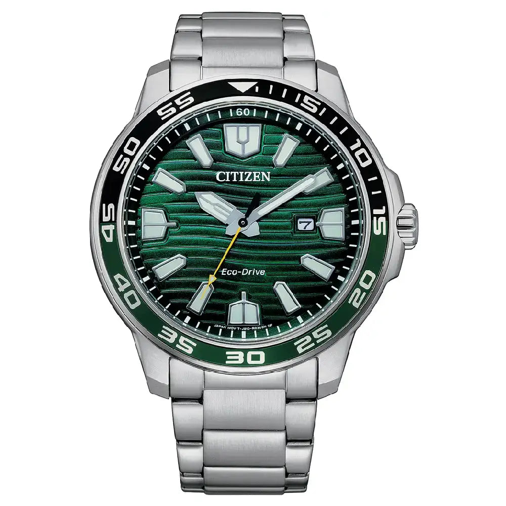 Citizen Eco-Drive AW1526-89X Analog Green Dial 44.5mm Stainless Steel Men's Watch