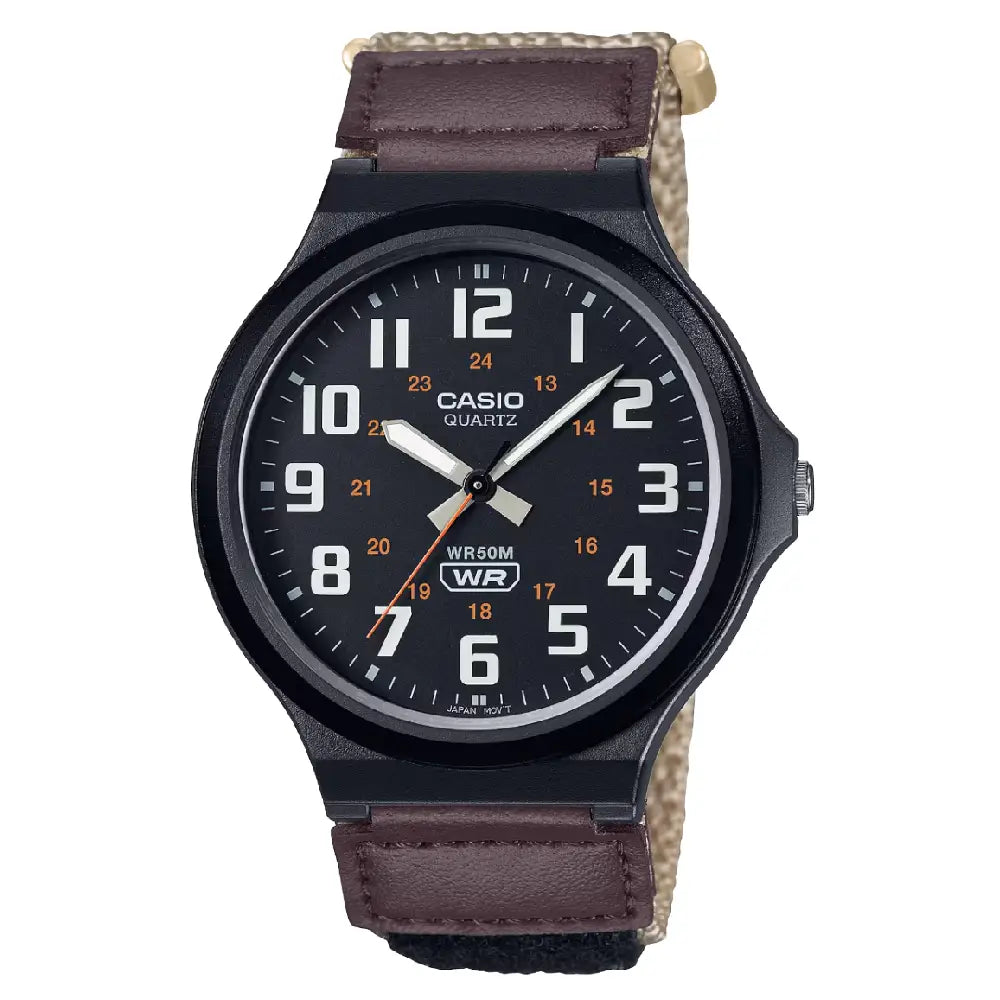 Casio Standard Analog MW-240B-5BVDF Black Dial Nylon strap Men's Watch