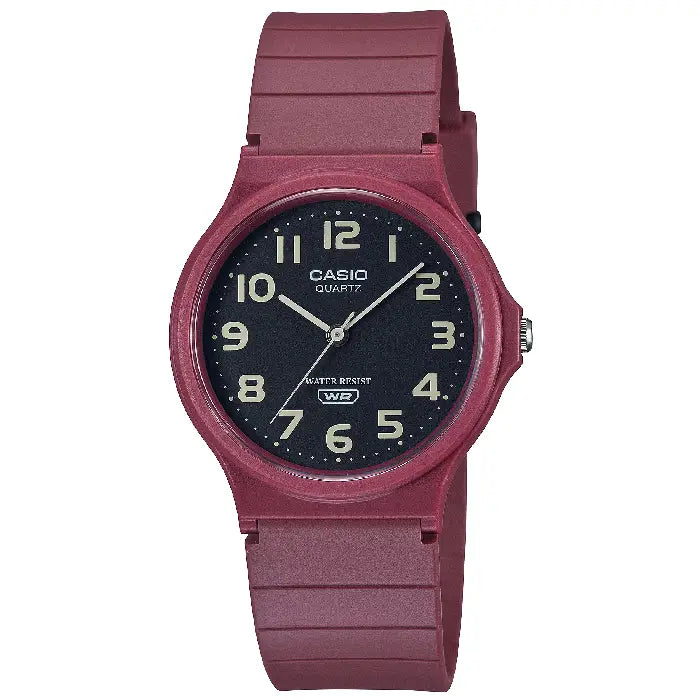Casio Classic MQ-24UC-4B men's analog watch with resin strap, front view