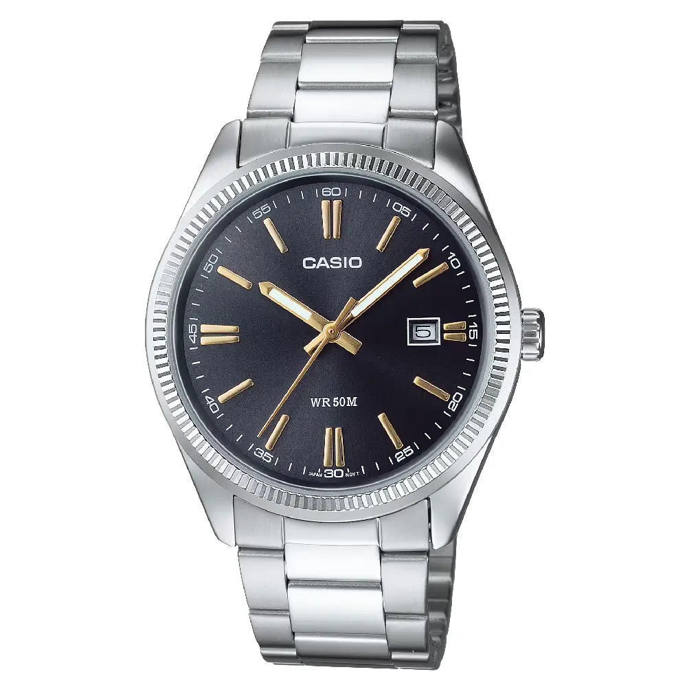 Casio Collection Analog MTP-1302D-1A2VDF Black Dial Stainless Steel Men's Watch