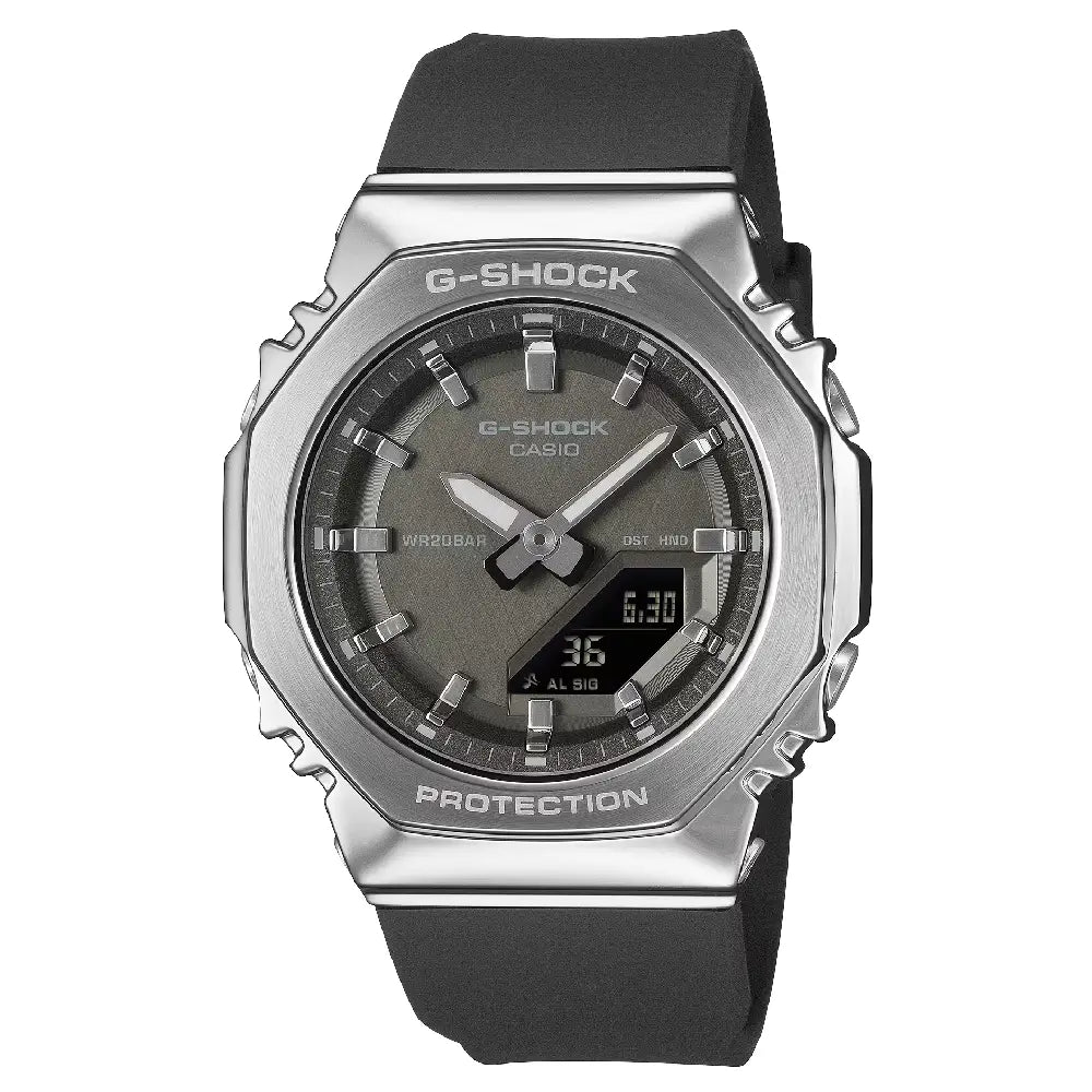 Casio G Shock "Mini Metal CasiOak" GM-S2110-1A1 Black Crosshatch Dial 40.5mm Bio-Based Resin Strap Unisex Watch