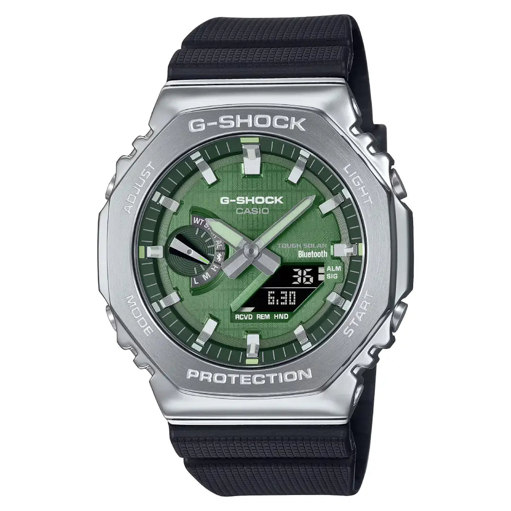 Casio G-Shock G-Steel GBM-2100A-1A3DR Green Dial Stainless Steel Men's Watch