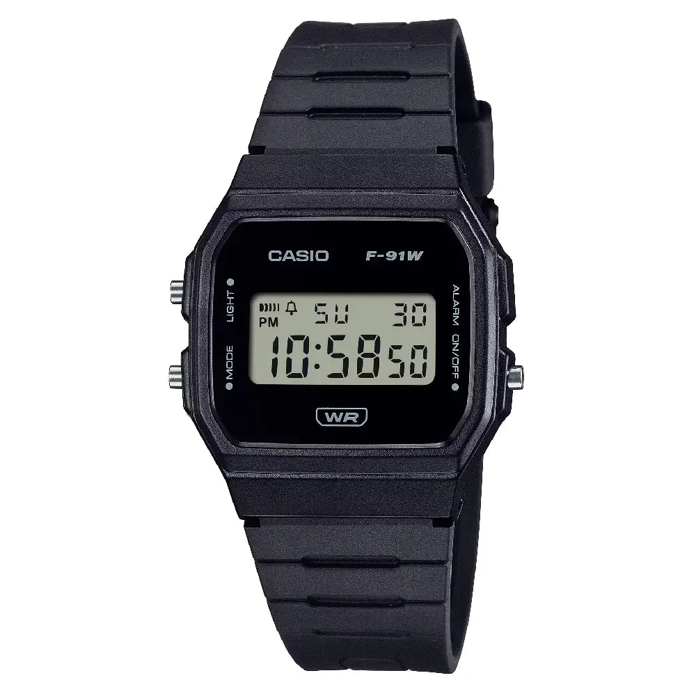 Casio Vintage Digital F-91WB-1ADF Black Dial Resin Strap Unisex Watch