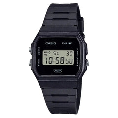 Casio Vintage Digital F-91WB-1ADF Black Dial Resin Strap Unisex Watch