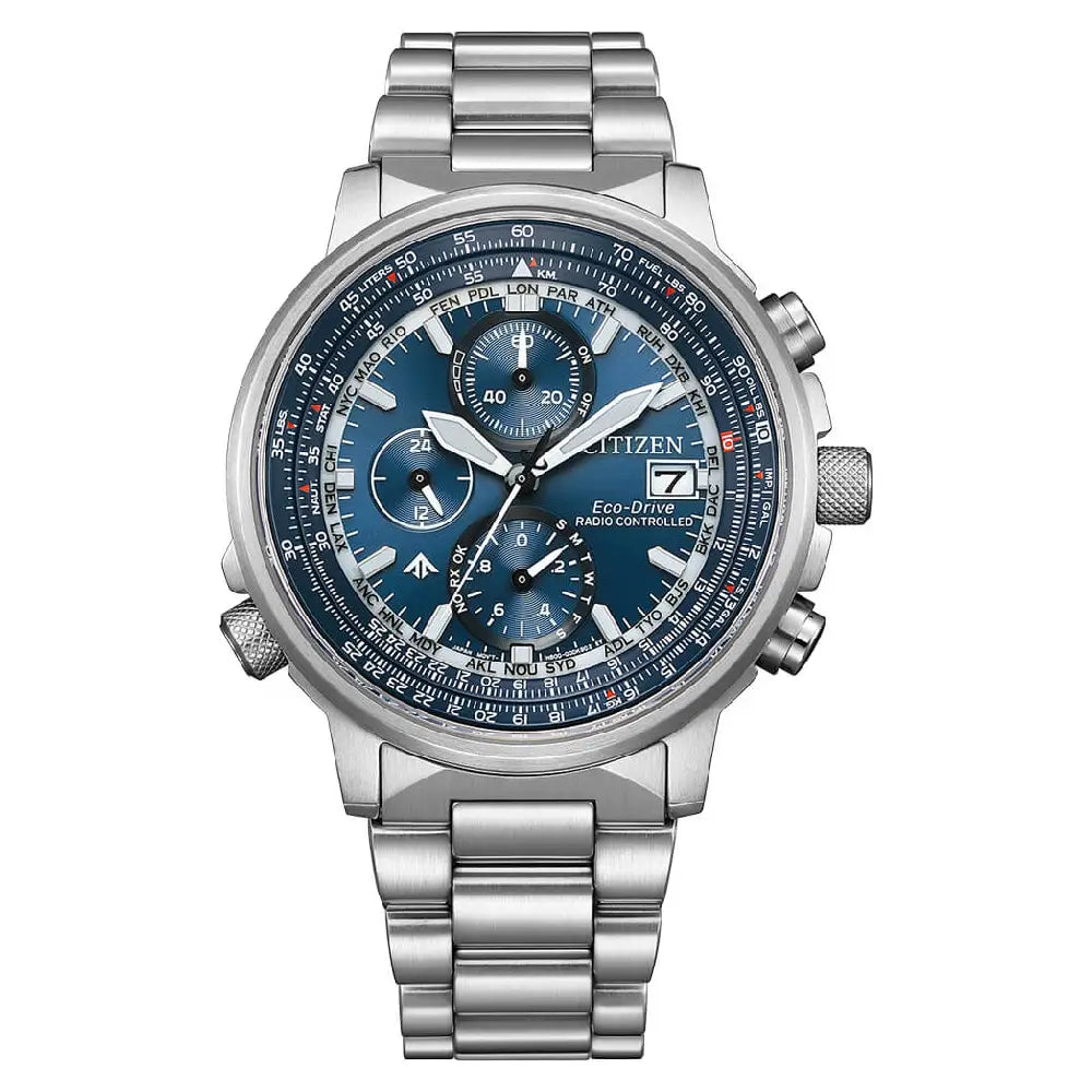 Citizen Eco-Drive AT8300-58L Promaster Sky Radio-Controlled Pilot Blue Dial 41mm Stainless Steel Men's Watch