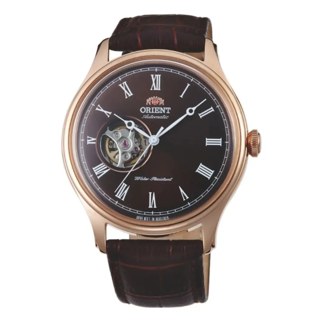 Orient Open Heart TAG00001T0 Brown Dial Leather Strap Men's Watch