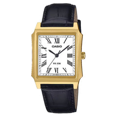 Casio Collection Analog MTP-B190GL-7BVDF White Dial Leather Strap Men's Watch