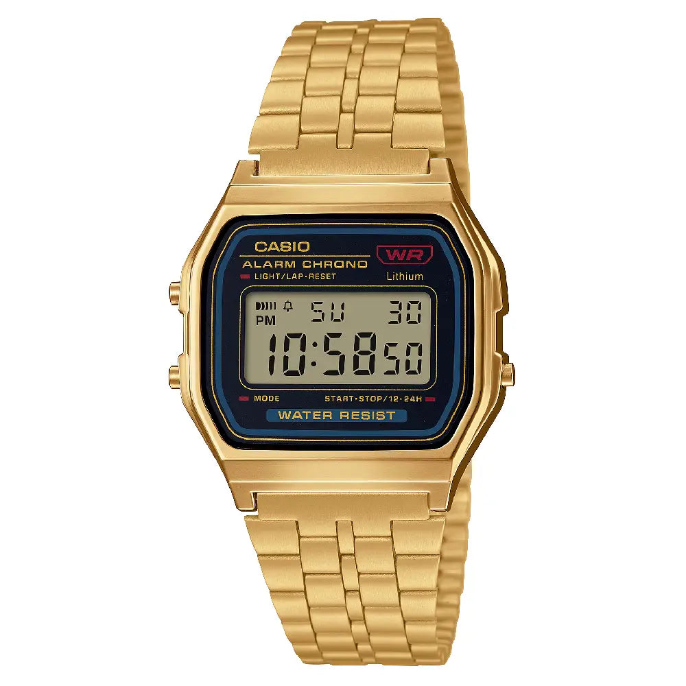 Casio Vintage Digital A159WGEA-1DF Black Dial Stainless Steel Unisex Watch