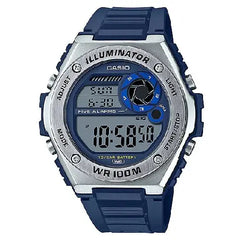 Casio Digital MWD-100H-2AVDF Blue Display Dial Resin Strap Men's Watch