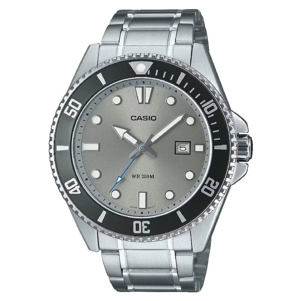 Casio Diver's MDV-107D-8AVDF Analog Grey Dial Stainless Steel Men's Watch