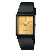 Casio MQ-38-9ADF gold dial resin strap unisex watch