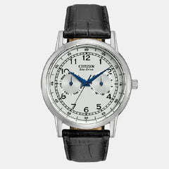 Citizen Eco-Drive Multi-Dial AO9000-06B White Dial  Leather Strap Men's Watch