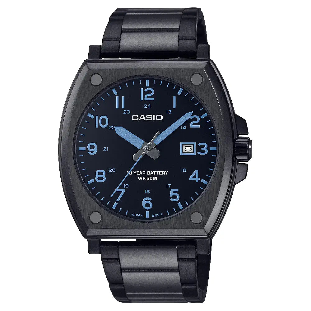 Casio Enticer MTP-E715D-1AVDF Date Analog Black Dial Stainless Steel Men's Watch
