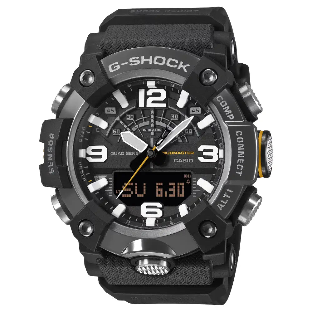 Casio G-Shock Mudmaster GG-B100XMB-1A men’s watch with black dial and resin strap