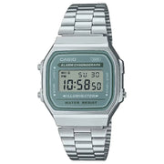 Casio Vintage Digital A168WA-3AYDF Green Dial Stainless Steel Unisex Watch