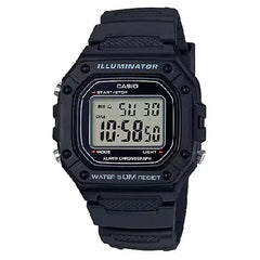 Casio Digital W-218H-1AVDF Black Display Dial Resin Strap Men's Watch