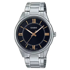 Casio Standard Analog MTP-V005D-1B5UDF Black Dial Stainless Steel Men's Watch