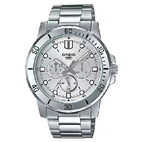 Casio Enticer MTP-VD300D-7EUDF Multifunction Silver Dial Stainless Steel Men's Watch