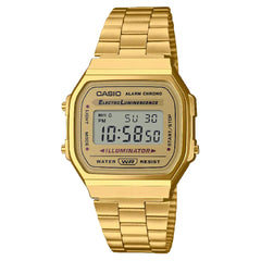 Casio Vintage Digital A168WG-9WDF Gold Dial Stainless Steel Unisex Watch