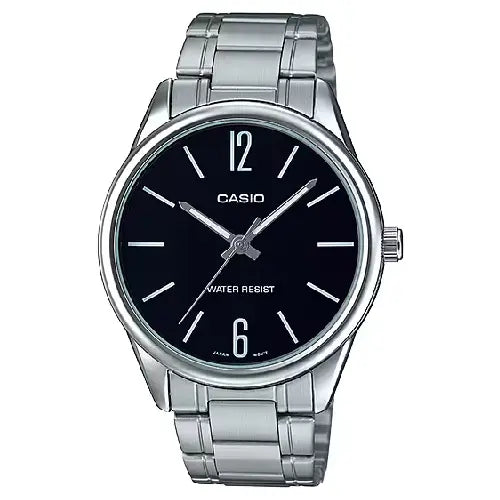 Casio Enticer MTP-V005D-1BUDF Classic Analog Black Dial Stainless Steel Men's Watch