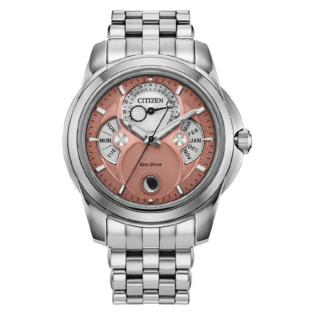 Citizen Eco-Drive Calendrier BU0080-52X Salmon Dial 41.8mm Stainless Steel Men's Watch