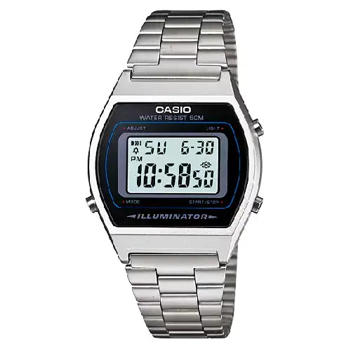 Casio Vintage Digital B640WD-1AVDF Black Dial Stainless Steel Unisex Watch