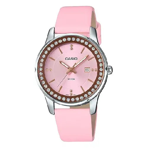 Casio Standard Analog LTP-1358L-4A2VDF Pink Dial Leather Strap Women's Watch
