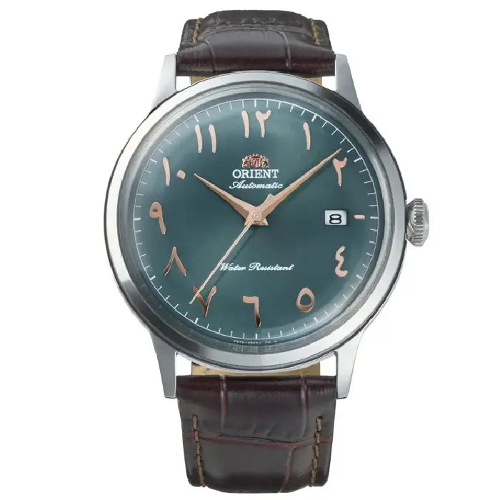 Orient RA-AC0035E Bambino green Arabic dial 40.5mm leather strap men’s watch