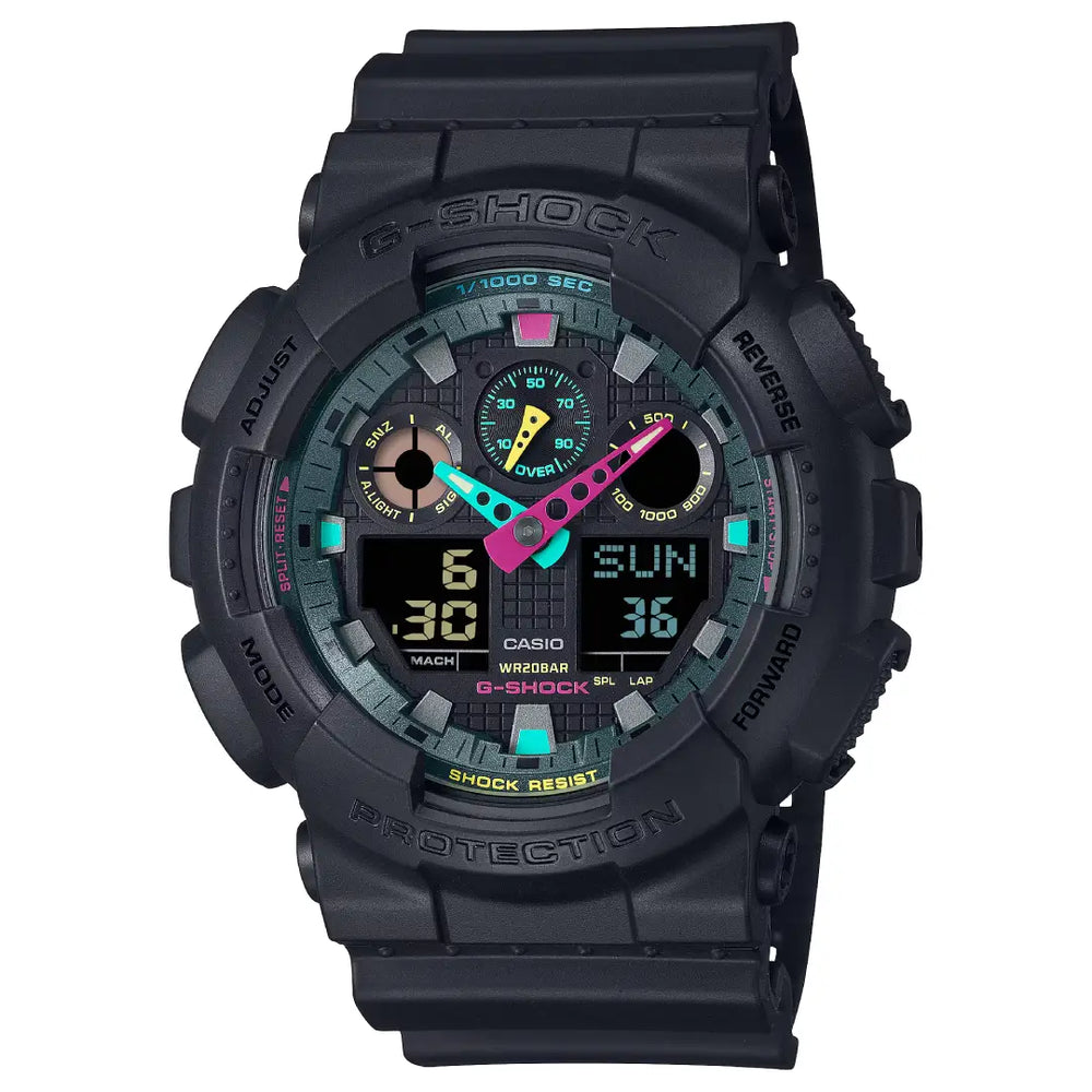 Casio G-Shock GA-100MF-1ADR Black Dial Resin Strap Men's Watch