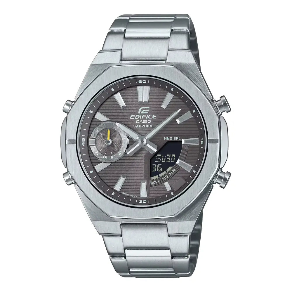 Casio Edifice Analog-Digital  ECB-S10D-8ADF Bluetooth Grey Dial Stainless Steel Men's Watch