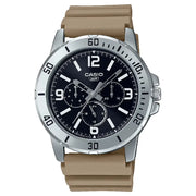 Casio Enticer MTP-VD300-5BUDF Multi-Hand Day Date Analog Black Dial Resin Strap Men's Watch