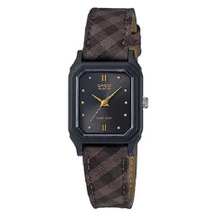 Casio Standard Analog LQ-142LB-1ADF Black Dial 22.5mm Leather Strap Women's Watch