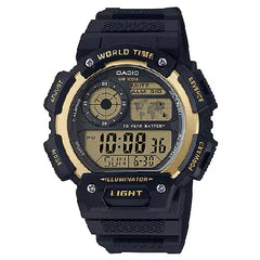Casio World Time Digital AE-1400WH-9AVDF Grey/Black Dial Resin Strap Men's Watch