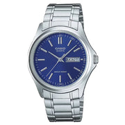 Casio MTP-1239D-2ADF Men's Watch with Blue Dial and Stainless Steel Band