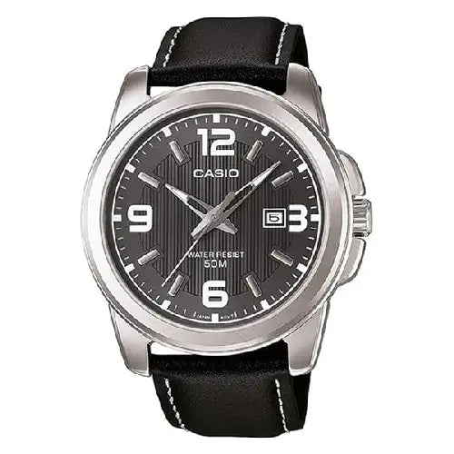 Casio Collection Analog MTP-1314L-8AVDF Gray Dial Leather Strap Men's Watch