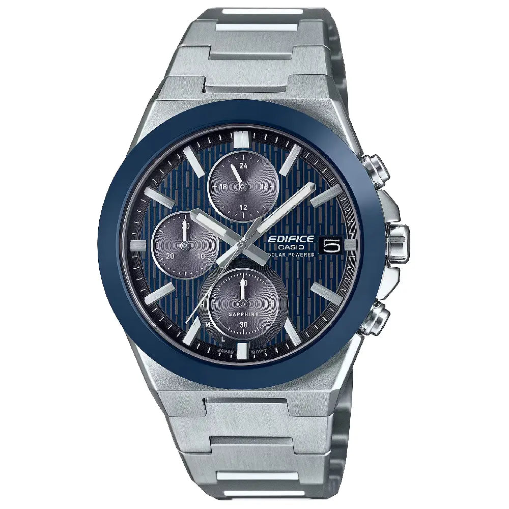 Casio Edifice EFS-S650D-2A solar blue dial stainless steel men's watch