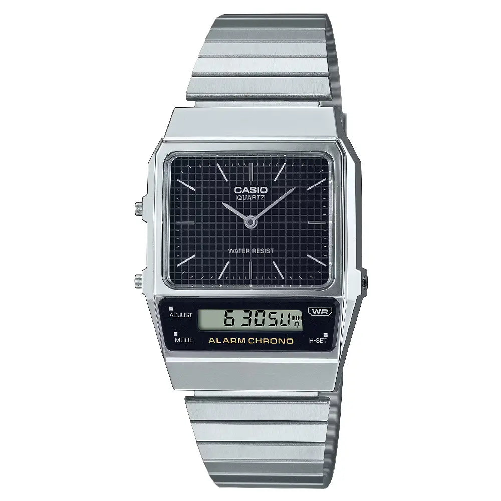 Casio Analog-Digital AQ-800E-1ADF Black Dial Stainless Steel Unisex Watch