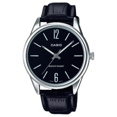Casio Enticer MTP-V005L-1BUDF Classic Analog Black Dial Leather Strap Men's Watch