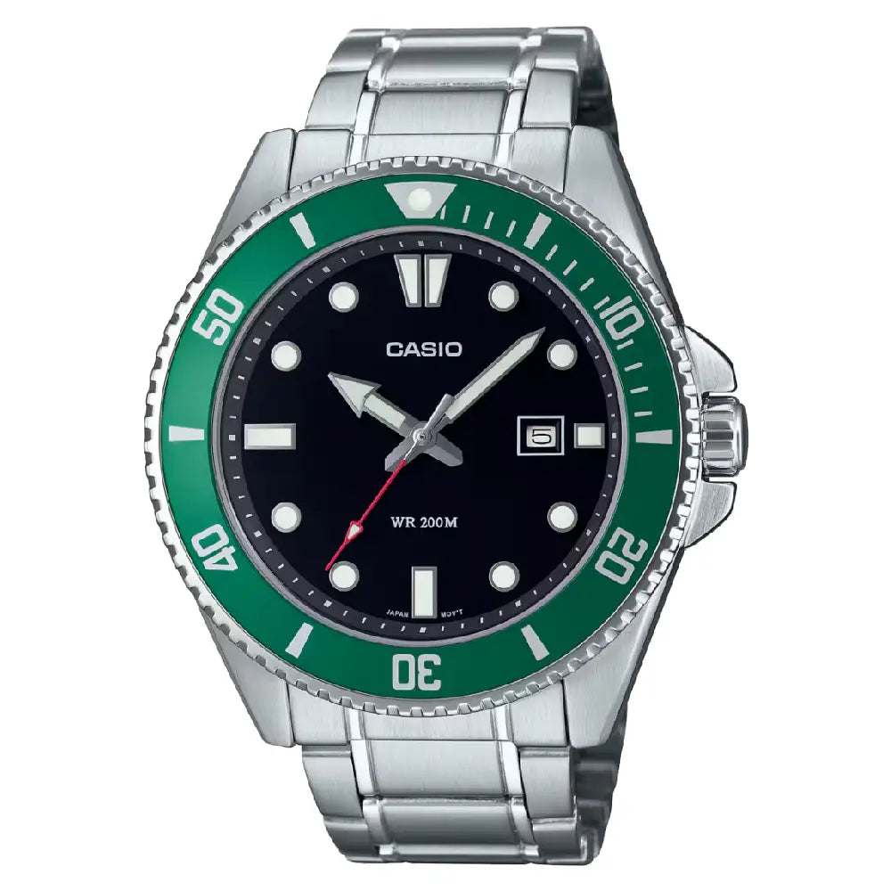 Casio Diver's MDV-107D-3AVDF Analog Black Dial Stainless Steel Men's Watch
