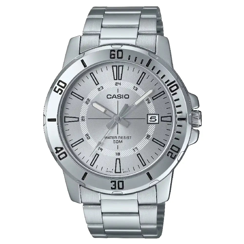 Casio Enticer MTP-VD01D-7CVUDF Date Analog Silver Dial Stainless Steel Men's Watch