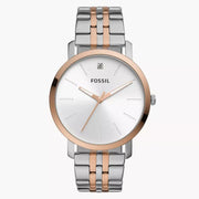 Fossil Three-Hand BQ2417 Silver Dial & Two-Tone Gold Plated Metal Bracelet Men's Watch