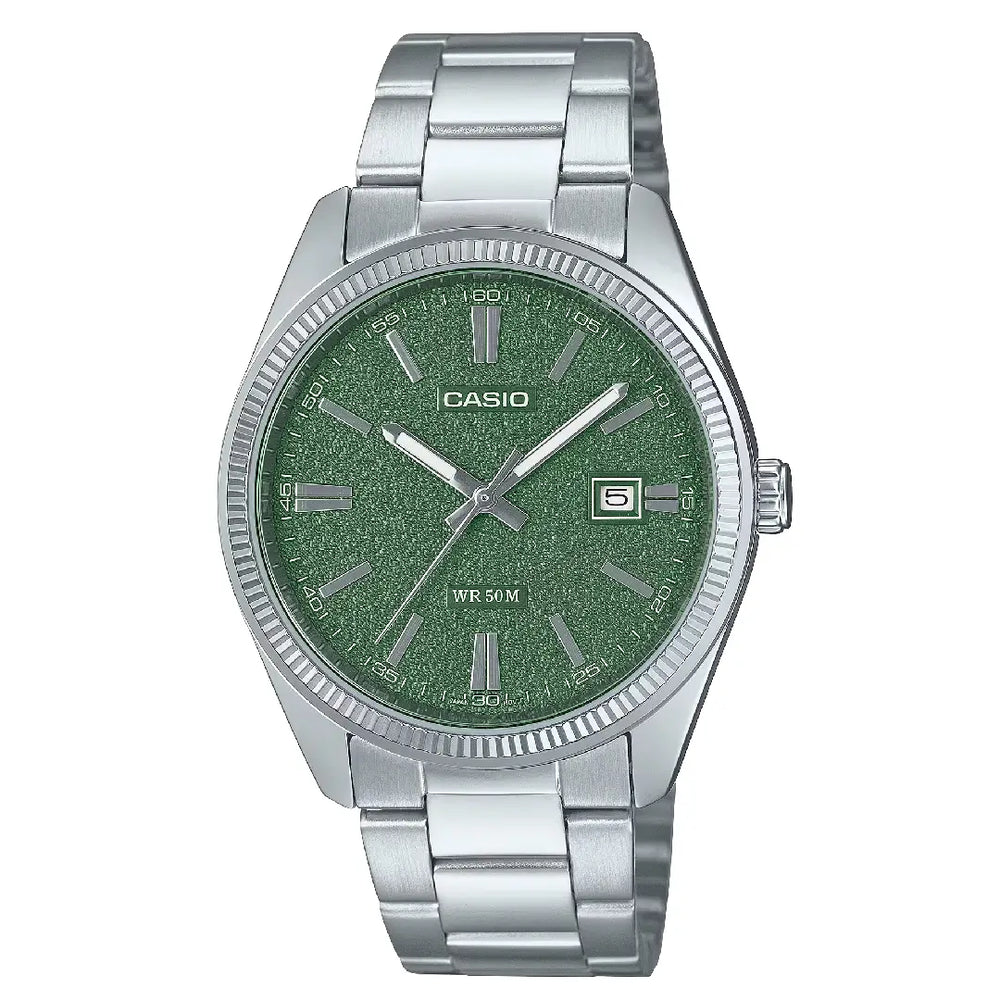 Casio Collection MTP-1302DA-3AVDF Analog Green Dial Stainless Steel Men's Watch