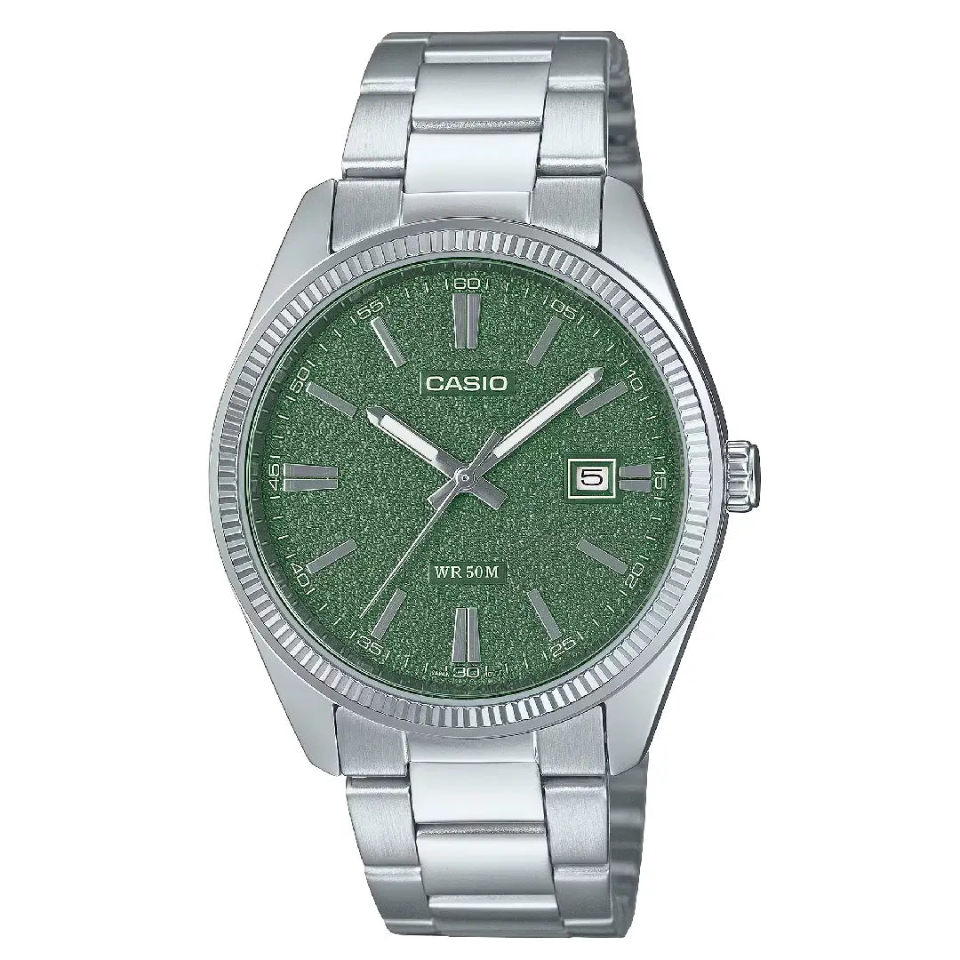 Casio Collection MTP-1302DA-3AVDF Analog Green Dial Stainless Steel Men's Watch