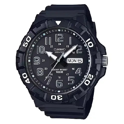 Casio Collection Analog MRW-210H-1AVDF Black Dial Resin Strap Men's Watch