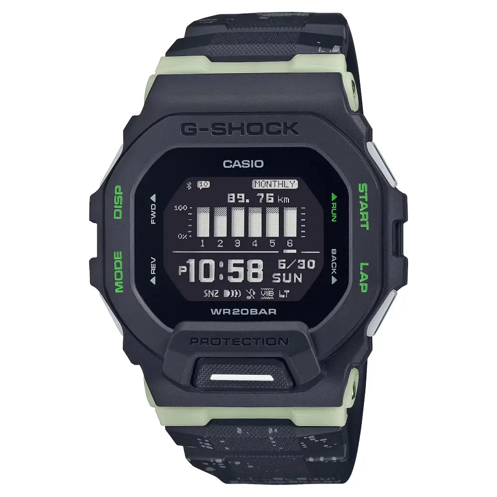 Casio G Shock GBD-200LM-1P G-SQUAD Digital Smartwatch Black Dial Resin Strap Men's Watch