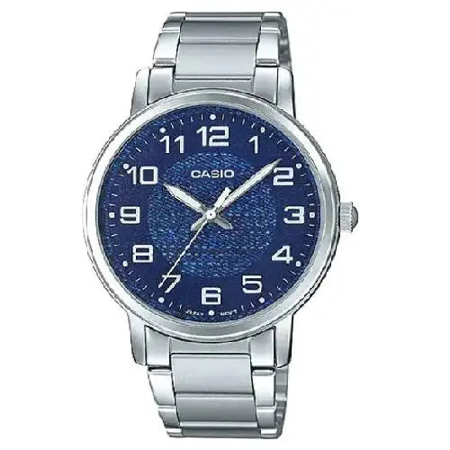 Casio Enticer MTP-E159D-2BDF Multi-Function Analog Blue Dial Stainless Steel Men's Watch
