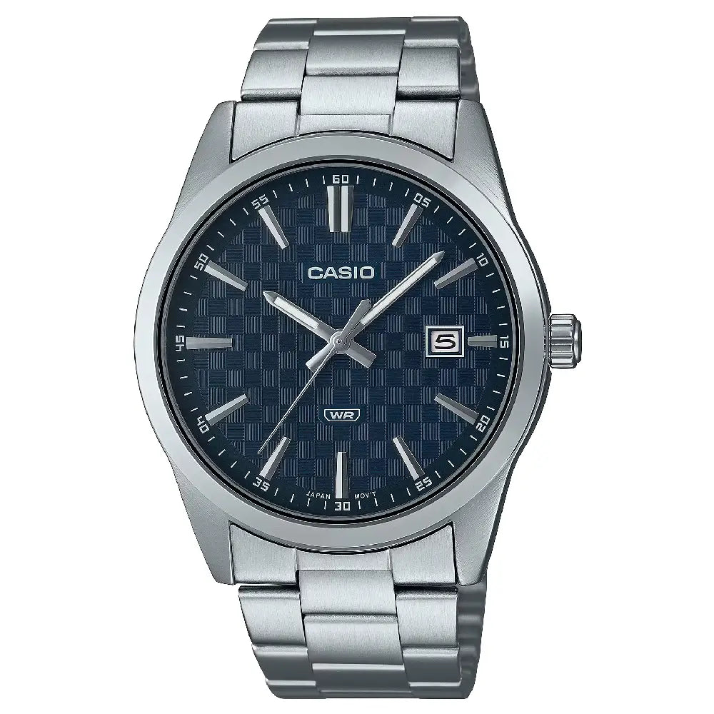 Casio Enticer MTP-VD03D-2AUDF Date Analog Blue Dial Stainless Steel Men's Watch