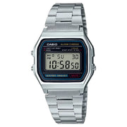 Casio Vintage Digital A158WA-1DF Black Dial Stainless Steel Unisex Watch